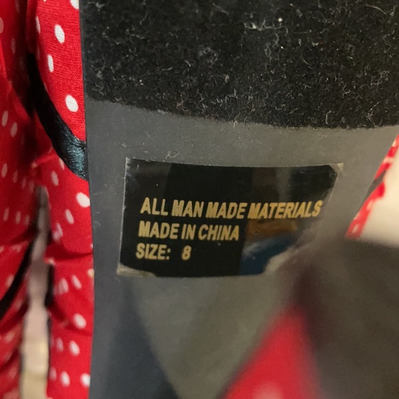 Size 8 - Super Cute Red and White Polka-dotted Platform Shoes - Picture 7 of 9